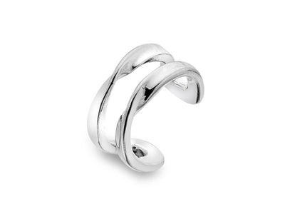 Silver Earrings - Twisted Ear Cuff