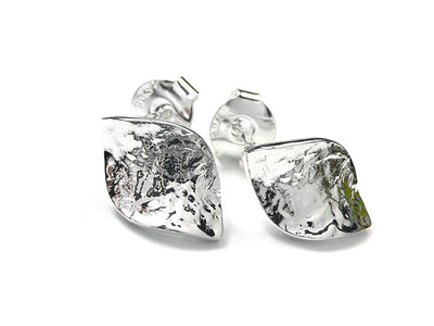 Silver Earrings - Twisted Leaf