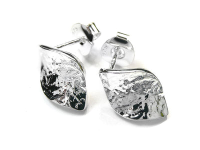 Silver Earrings - Twisted Leaf