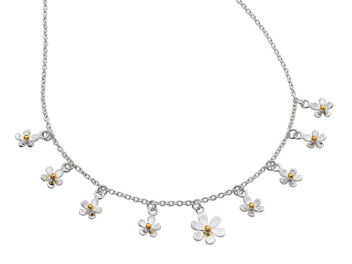 Silver Necklace - Daisies