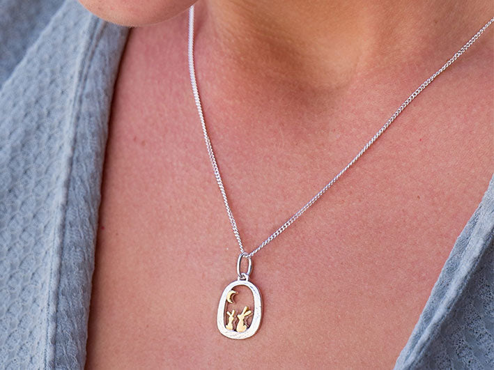 Silver Pendant - Bunny Love