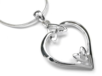 Silver Pendant - Celtic Heart Knots