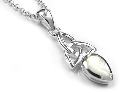 Silver Pendant - Celtic Trinity Pearl