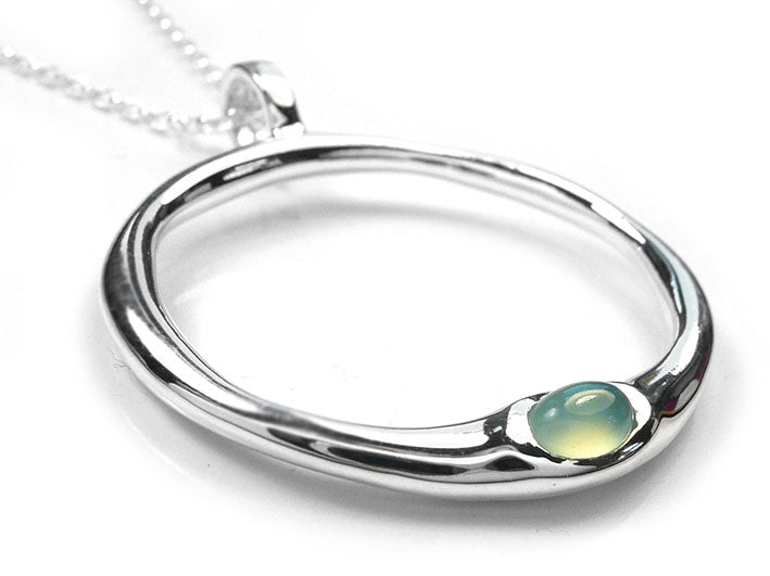 Silver Pendant - Chalcedony Ring