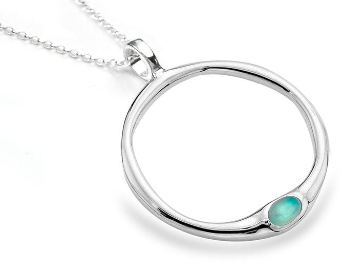 Silver Pendant - Chalcedony Ring