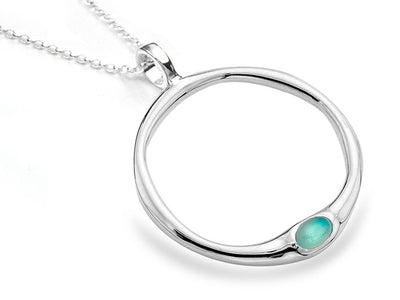 Silver Pendant - Chalcedony Ring