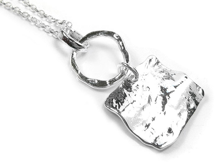 Silver Pendant - Circle and Square