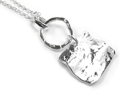 Silver Pendant - Circle and Square