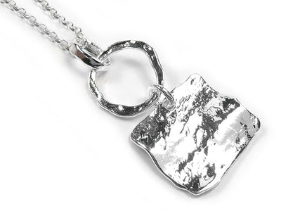 Silver Pendant - Circle and Square