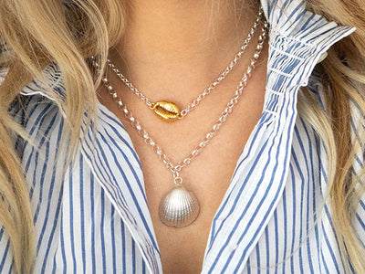 Silver Necklace - Cowrie