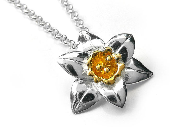 Silver Pendant - Daffodil