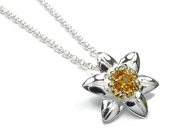 Silver Pendant - Daffodil Citrine
