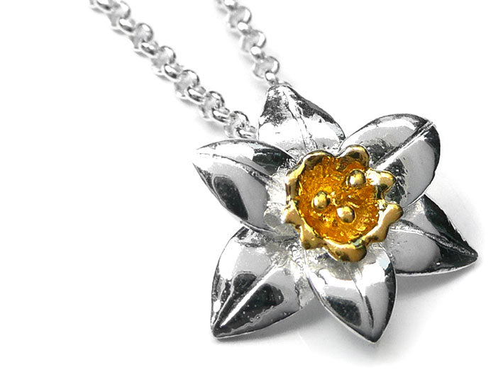 Silver Pendant - Daffodil