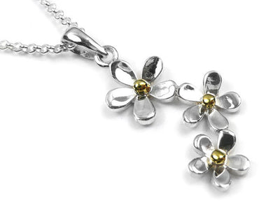Silver Pendant - Flower Cascade