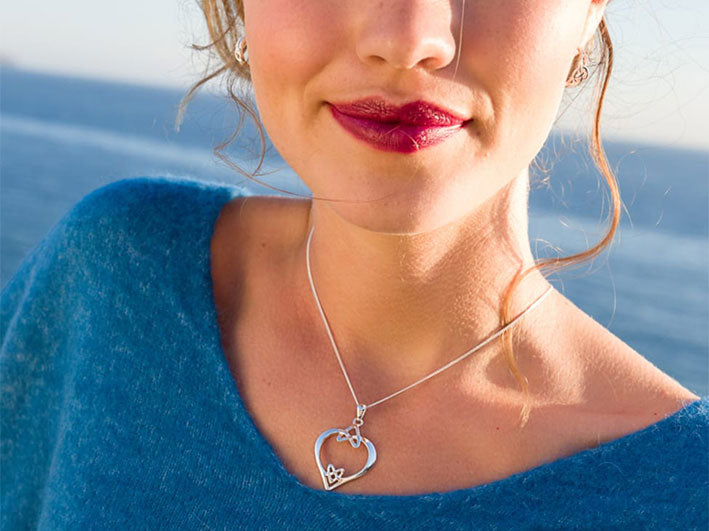 Silver Pendant - Celtic Heart Knots