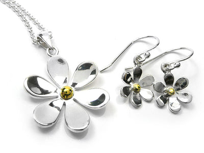 Silver Pendant - Large Flower