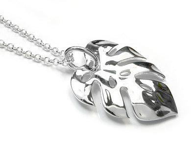 Silver Pendant - Monstera Leaf