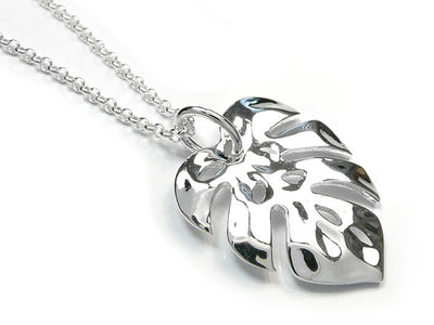 Silver Pendant - Monstera Leaf