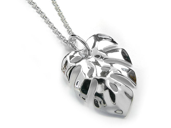 Silver Pendant - Monstera Leaf
