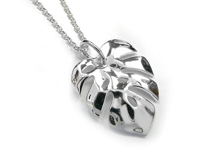Silver Pendant - Monstera Leaf