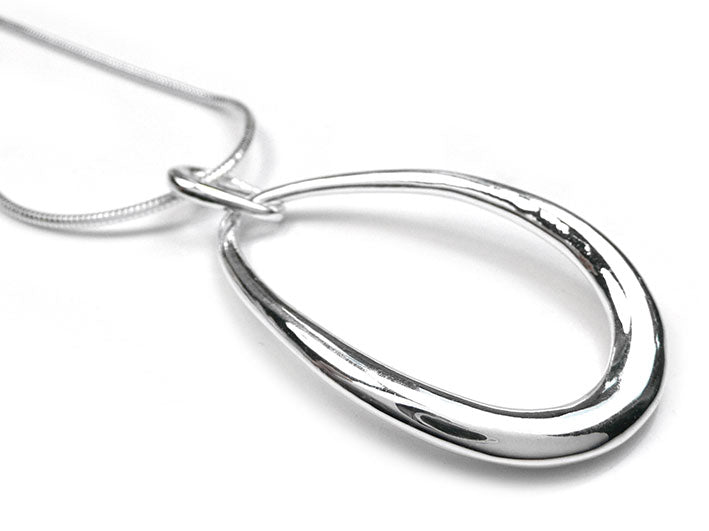 Silver Pendant - Organic Chunky Teardrop