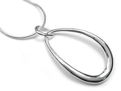 Silver Pendant - Organic Chunky Teardrop