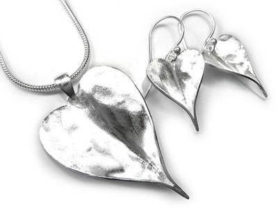 Silver Pendant - Organic Heart