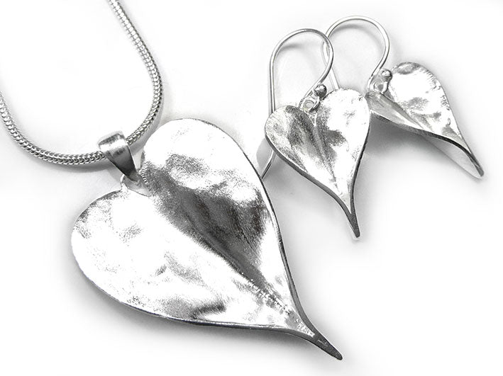 Silver Pendant - Organic Heart