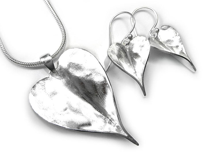 Silver pendant - Organic Heart