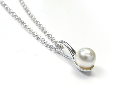 Silver Pendant - Pearl Drop
