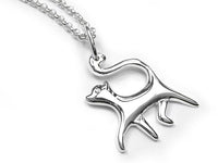 Silver Pendant - Prancing Cat