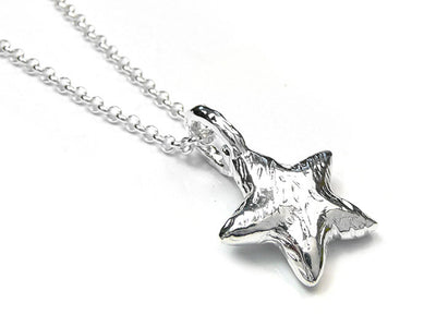 Silver Pendant - Textured Star