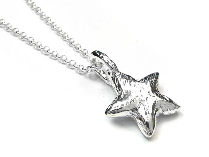 Silver Pendant - Textured Star