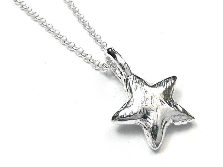 Silver Pendant - Textured Star
