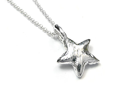Silver Pendant - Textured Star