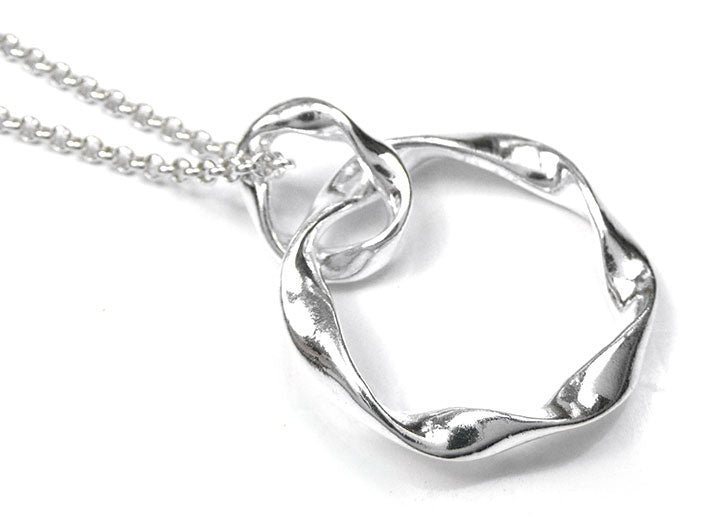 Silver Pendant - Twisted Rings