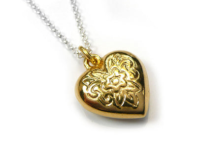 Silver Pendant - Vintage Heart