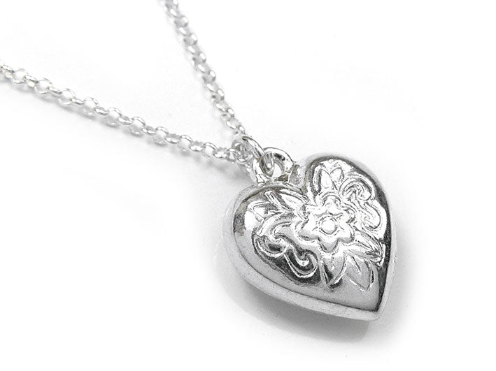 Silver Pendant - Vintage Heart