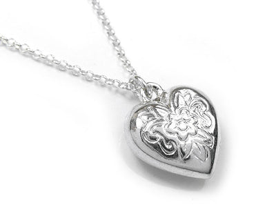 Silver Pendant - Vintage Heart