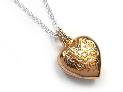 Silver Pendant - Vintage Heart