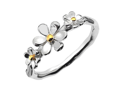 Silver Ring - Flower Trio