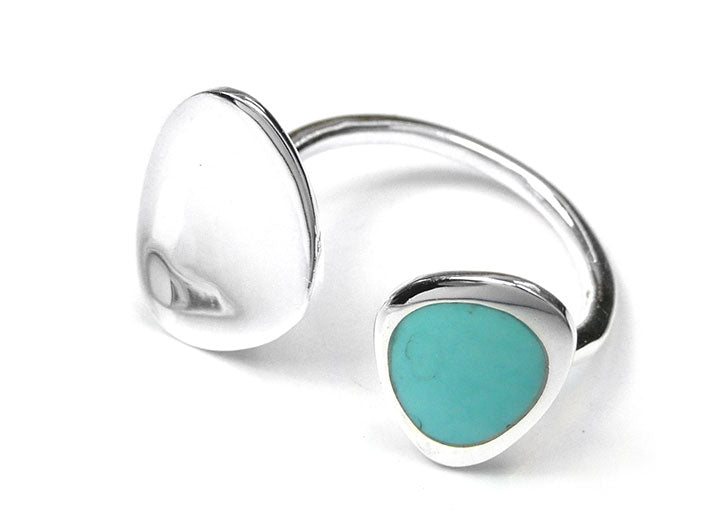 Silver Ring - Turquoise Pebble