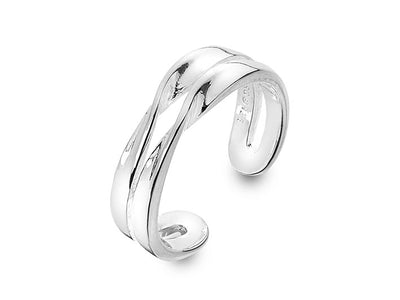 Silver Toe Ring - Twisted
